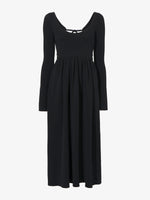 Still Life image of Rib Knit Long Sleeve Dress in BLACK