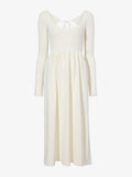 Still Life image of Rib Knit Long Sleeve Dress in OFF WHITE