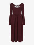 Still Life image of Rib Knit Long Sleeve Dress in PLUM