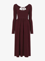 Still Life image of Rib Knit Long Sleeve Dress in PLUM