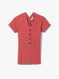 Still Life image of Rib Knit Polo Top in ROSE