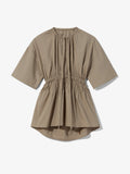 Still Life image of Poplin Drawstring Blouse in TAUPE