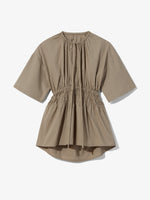 Still Life image of Poplin Drawstring Blouse in TAUPE