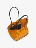 Aerial image of Large Suede Ruched Tote in BRONZE