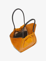 Aerial image of Large Suede Ruched Tote in BRONZE