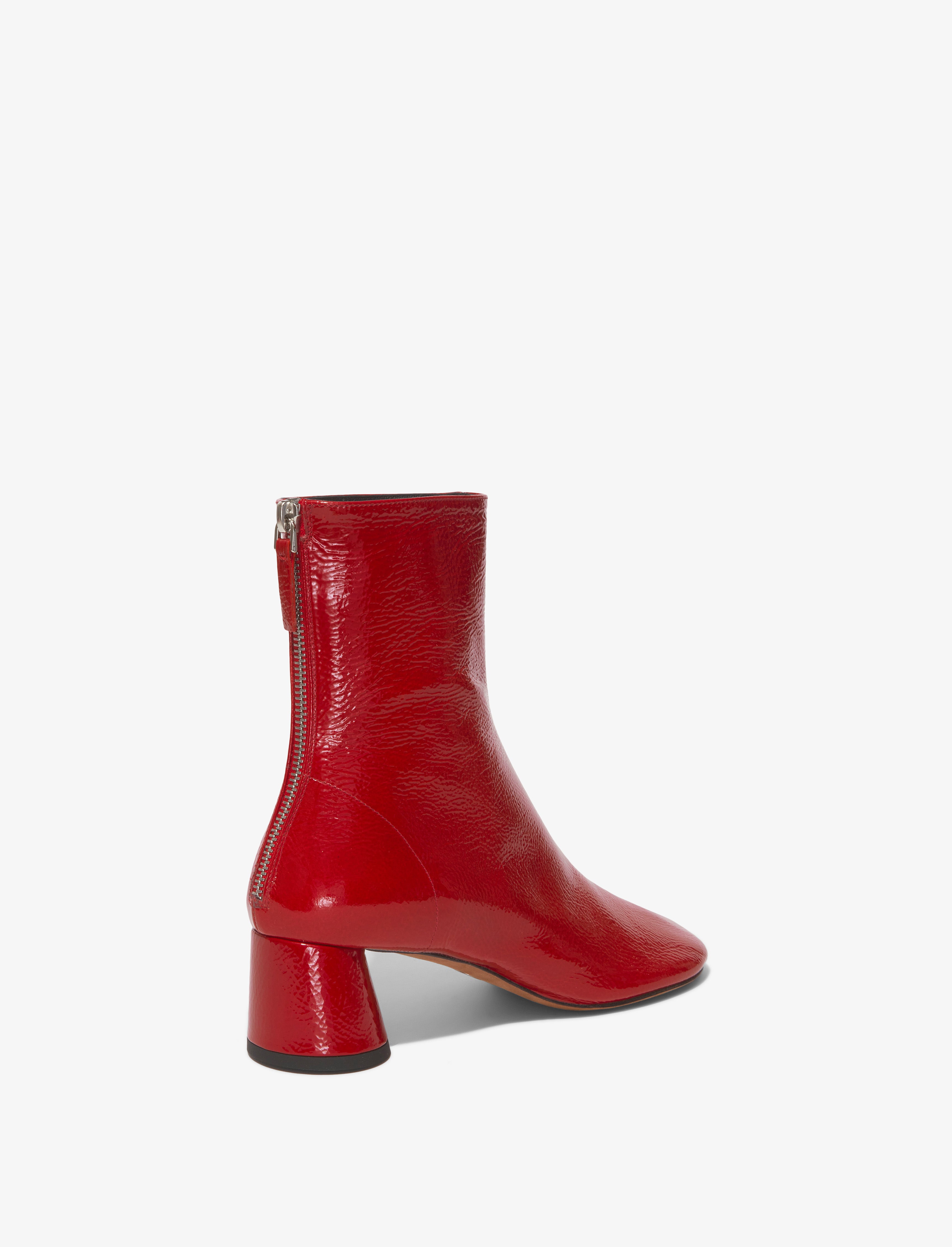 Patent leather 2025 red booties