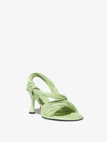 Front 3/4 image of PIPE SLINGBACK SANDALS - 90mm in Light/Pastel Green