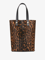 Front image of Leopard Printed Haircalf North South Tote in LEOPARD