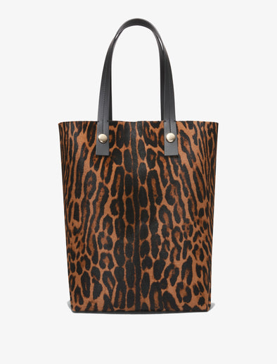 Front image of Leopard Printed Haircalf North South Tote in LEOPARD