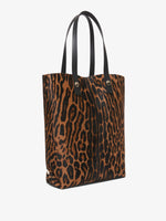 Side image of Leopard Printed Haircalf North South Tote in LEOPARD