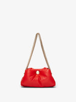 Front image of Small Puffy Chain Tobo Bag in SCARLET