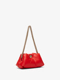 Side image of Small Puffy Chain Tobo Bag in SCARLET