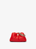 Front image of Small Puffy Chain Tobo Bag in SCARLET with strap down