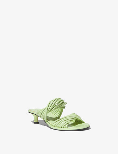 Front 3/4 image of PIPE SLIDE SANDAL - 40mm in Light/Pastel Green