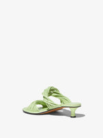 Back 3/4 image of PIPE SLIDE SANDAL - 40mm in Light/Pastel Green