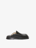 Side image of SQUARE LOAFER MULE in Black