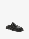 Front 3/4 image of SQUARE LOAFER MULE in Black