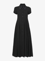 Still Life image of Lightweight Crepe Buttoned Dress in BLACK