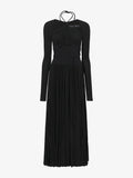 Still Life image of Pleated Matte Jersey Halter Dress in BLACK