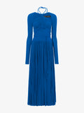 Still Life image of Pleated Matte Jersey Halter Dress in BLUE