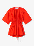 Still Life image of Poplin Drawstring Blouse in BRIGHT ORANGE