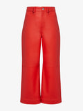 Flat image of Leather Culotte in red