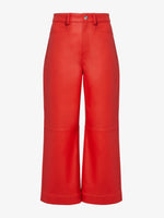 Flat image of Leather Culotte in red