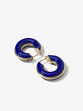 Flat image of mini hoop earrings in cobalt 