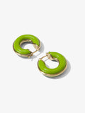 Flat image of mini hoop earrings in sulphur