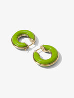 Flat image of mini hoop earrings in sulphur