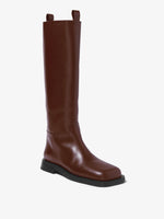 3/4 Front image of Square Riding Boots in Dark Brown