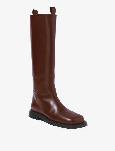 3/4 Front image of Square Riding Boots in Dark Brown