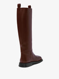 3/4 Back image of Square Riding Boots in Dark Brown