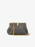 Front image of Rolo Frame Clutch Bag in STONE