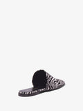 Back 3/4 image of TRAP SLIPPERS in Black/White