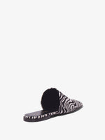 Back 3/4 image of TRAP SLIPPERS in Black/White