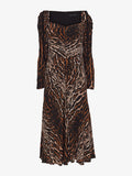 Still Life image of Leopard Crepe De Chine Cinched Dress in BROWN MULTI