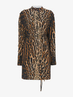 Still Life image of Leopard Crepe De Chine Shirt Dress in BROWN MULTI