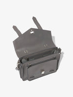 Aerial image of PS1 leather tote bag in STONE