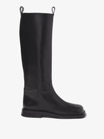 Front image of Square Riding Boots in Black