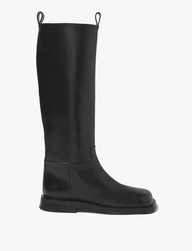 Front image of Square Riding Boots in Black