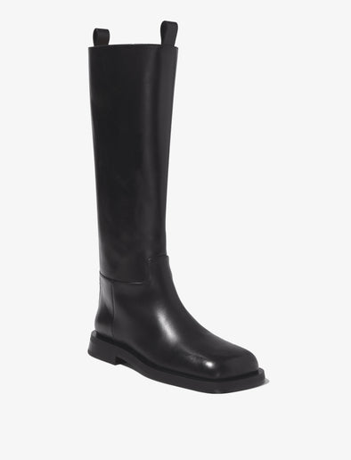 3/4 Front image of Square Riding Boots in Black