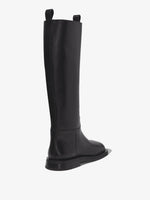 3/4 Back image of Square Riding Boots in Black