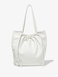 Front image of Drawstring Tote in OPTIC WHITE