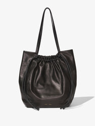 Front image of Drawstring Tote in BLACK