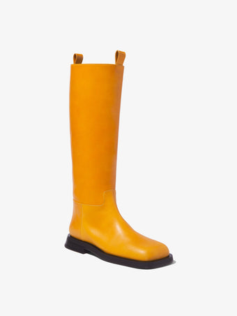 Front 3/4 image of Square Riding Boots in Medium Orange