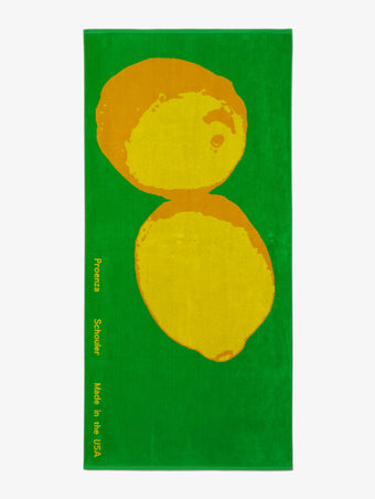 Front image of Lemon Beach Towel in DARK LIME/YELLOW/GOLD