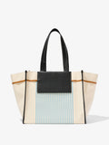 Back image of Large Morris Stripe Canvas Tote in NATURAL/CORNFLOWER