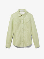 Still Life image of Faux Leather Tapered Shirt in GREEN TEA