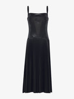 Still Life image of Drop Waist Faux Leather Dress in BLACK